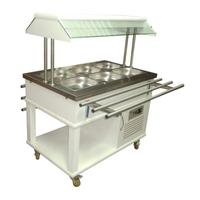 Atalay ASSB-03 Ahşap Kaplamalı Orta Tip Saladbar, GN 1/1x3 Kapasiteli, Elektrikli
