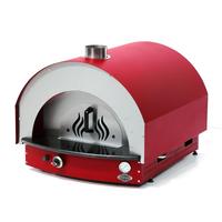 Empero PLF.PLS.D5.W.R Ev Tipi Taş Tabanlı 25 cm x 4 Pizza Kapasiteli Pizza ve Pide Fırını, Odunlu, Kırmızı