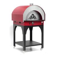 Empero PLF.PLS.D5.W.R Ev Tipi Taş Tabanlı 25 cm x 4 Pizza Kapasiteli Pizza ve Pide Fırını, Odunlu, Kırmızı