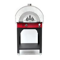 Empero PLF.PLS.D5.W.R Ev Tipi Taş Tabanlı 25 cm x 4 Pizza Kapasiteli Pizza ve Pide Fırını, Odunlu, Kırmızı