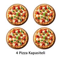 Empero PLF.PLS.D5.W.R Ev Tipi Taş Tabanlı 25 cm x 4 Pizza Kapasiteli Pizza ve Pide Fırını, Odunlu, Kırmızı