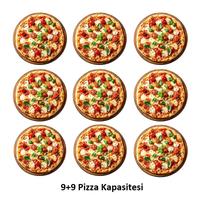 Empero EMP.9.9G 30 cm x 9+9 Pizza Kapasiteli Çift Katlı Pizza Fırını, Gazlı