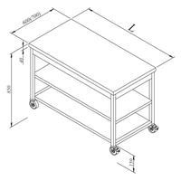 Öztiryakiler Çalışma Tezgahı Ara Raflı Hareketli 140x60 Cm