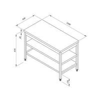 Öztiryakiler Çalışma Tezgahı Ara Raflı Sırtsız 160*60