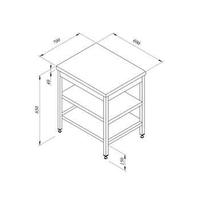 Öztiryakiler Çalışma Tezgahı Ara Raflı Sırtsız 60*70