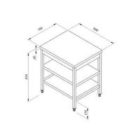 Öztiryakiler Çalışma Tezgahı Ara Raflı Sırtsız 90*70