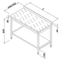 Öztiryakiler Çalışma Tezgahı Polietilen Tablalı Taban Raflı 120x70 Cm