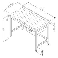 Öztiryakiler Çalışma Tezgahı Polietilen Tablalı Taban Rafsız Tek Çekmeceli 160x70 Cm