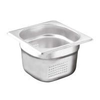 Öztiryakiler Gastronorm Küvet, Delikli, Standart, GN 1/6, 17.6x16.2x6.5