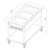 Öztiryakiler Hareketli Bain Marie Taban Raflı Elektrikli 4*GN1/1-150 Paneli Yanda