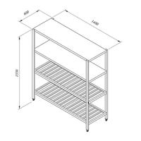Öztiryakiler İstif Rafı 2 Düz 2 Izgara Tabla 140x60 cm