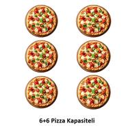 SilverInox PF-92-D 30 cm x 12 Pizza Kapasiteli Çift Katlı Pizza Fırını, Elektrikli