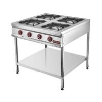 SilverInox TB-4D Taban Raflı 4 Gözlü Midi Ocak, 90x90x85 cm, Doğalgazlı