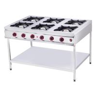 SilverInox TB-6G Taban Raflı 6 Gözlü Midi Ocak, 130x90x85 cm, LPG'li