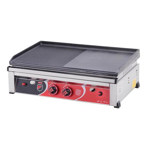 SilverInox 2602-2 Yarı Oluklu Döküm Izgara, 70 cm, LPG'li