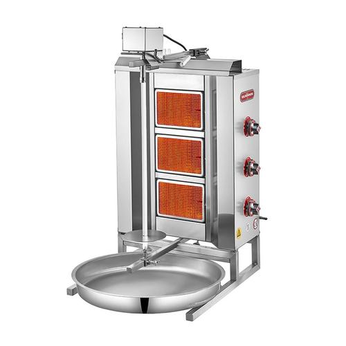 SilverInox 2165-U3 Üstten Motorlu Döner Ocağı, 3 Radyanlı, Doğalgazlı