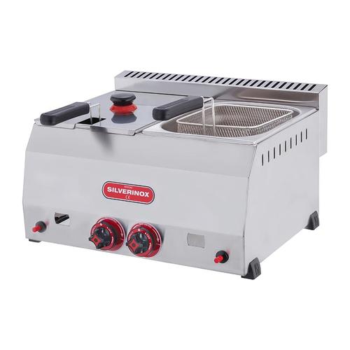 SilverInox 2703 Fritöz, 5+5 L, Doğalgazlı