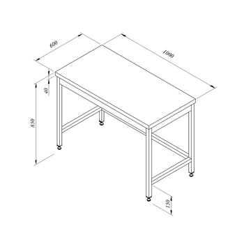 Öztiryakiler Çalışma Tezgahı Taban Rafsız Sırtsız 100*60