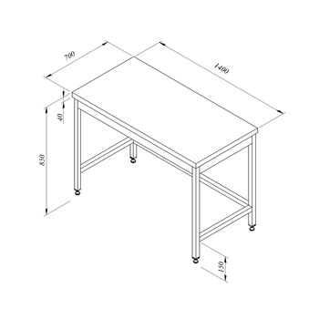 Öztiryakiler Çalışma Tezgahı Taban Rafsız Sırtsız 140*70