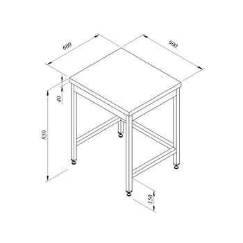 Öztiryakiler Çalışma Tezgahı Taban Rafsız Sırtsız 90*60