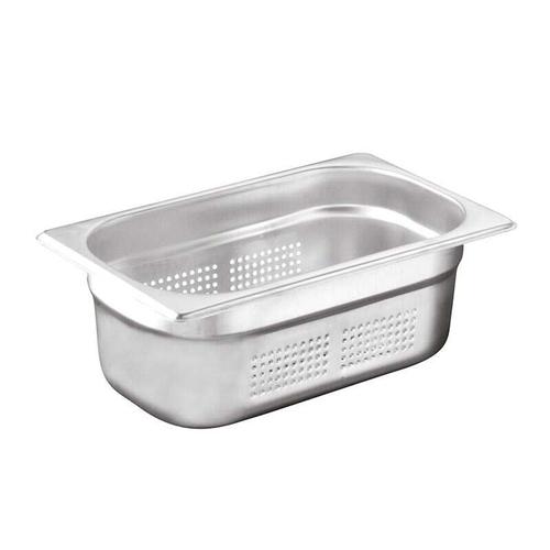 Öztiryakiler Gastronorm Küvet, Delikli, Standart, GN 1/4, 26.5x16.2x15cm