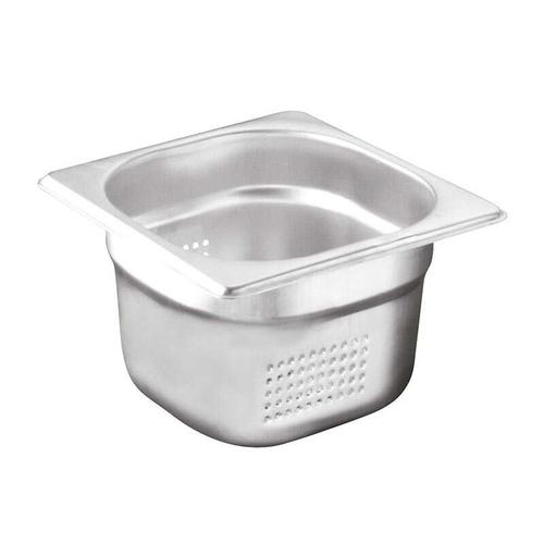 Öztiryakiler Gastronorm Küvet, Delikli, Standart, GN 1/6, 17.6x16.2x6.5