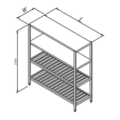 Öztiryakiler İstif Rafı 2 Düz 2 Izgara Tabla 160x80 cm