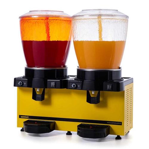 Samixir SS44 Panaromik Analog Twin Soğuk İçecek Dispenseri 22+22 Lt Fıskiyeli Sarı