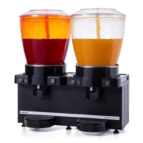 Samixir SS44 Panaromik Analog Twin Soğuk İçecek Dispenseri 22+22 Lt Fıskiyeli Siyah